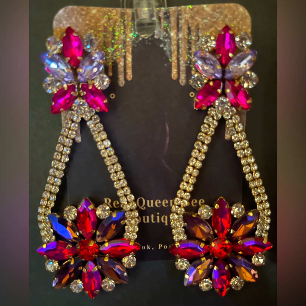Fuchsia And Purple Pageant Earrings